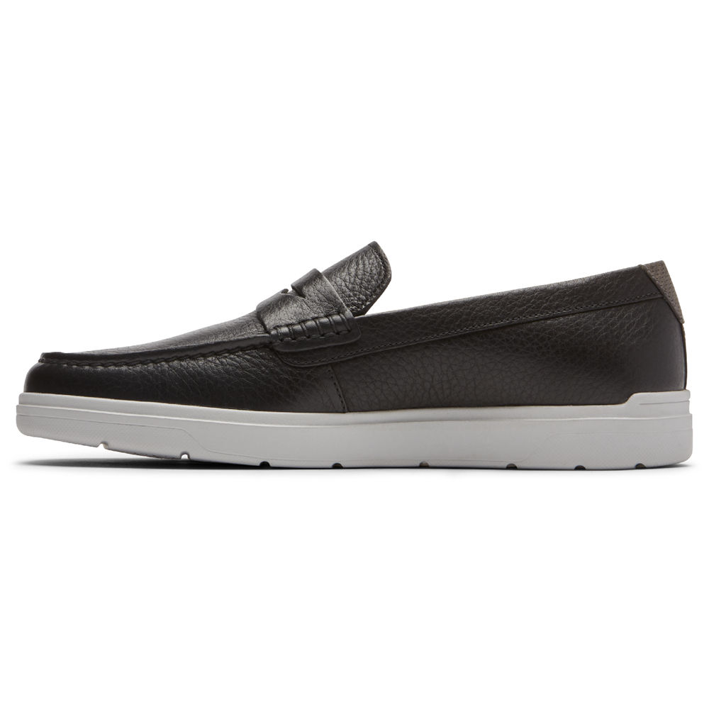 Mens Loafers - Rockport Total Motion Lite Penny - Black - YQPG90687